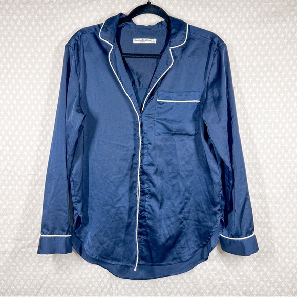 Abercrombie & Fitch Dark Blue Satin Pajama Set - Picture 2 of 11